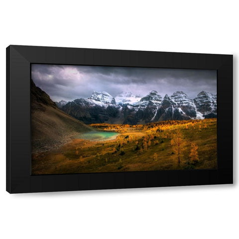 Larch Valley Black Modern Wood Framed Art Print by P., Ruiqing