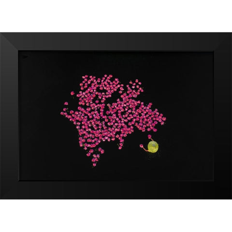 Harvesting water lilies Black Modern Wood Framed Art Print by Tanvir