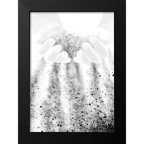 Hands Sand Black Modern Wood Framed Art Print by 1x Studio II
