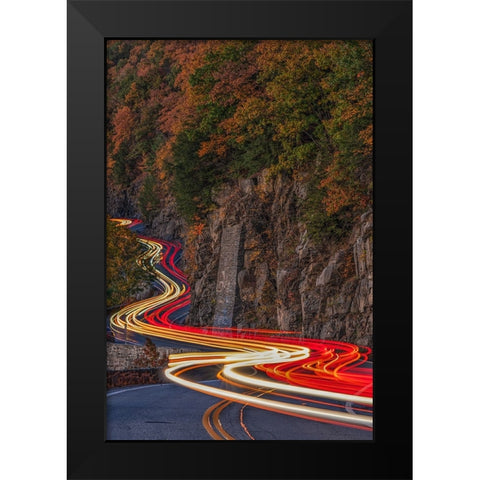 car trails Black Modern Wood Framed Art Print by J Rao, Jenny