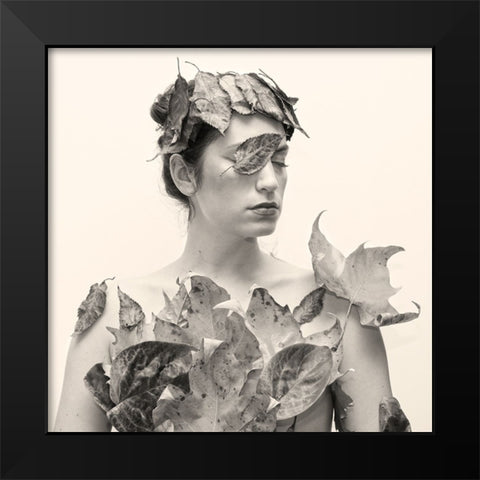 Autoportrait Leaves Black Modern Wood Framed Art Print by Fischer, Caroline