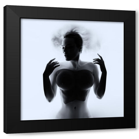 Awakening Black Modern Wood Framed Art Print with Double Matting by Borovskikh, Denis