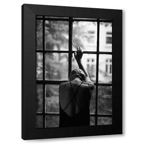 Kyra at the window Black Modern Wood Framed Art Print with Double Matting by Korbanek, Olaf
