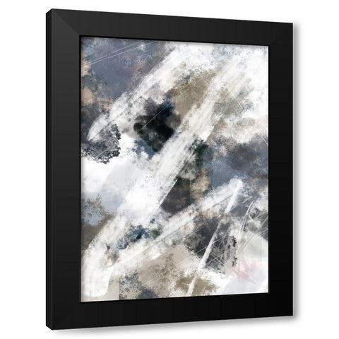Zig Zag Black Modern Wood Framed Art Print with Double Matting by 1x Studio II