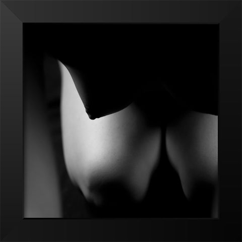 Waves Black Modern Wood Framed Art Print by Bosogea-Tudor, Ileana