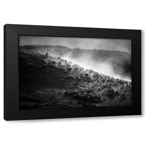 Tatvan 9 Black Modern Wood Framed Art Print by Gulay Tansu, A