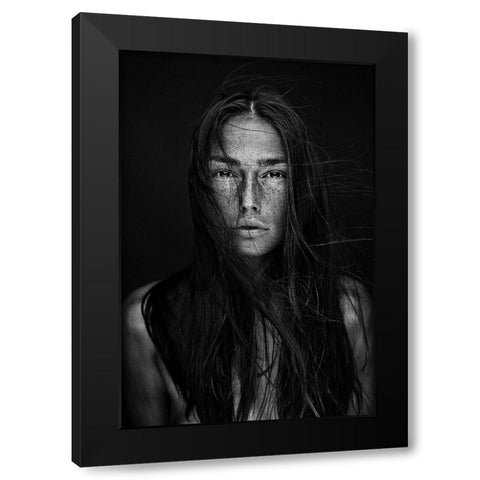 Freckles beauty Black Modern Wood Framed Art Print with Double Matting by Krystynek Mqep, Martin