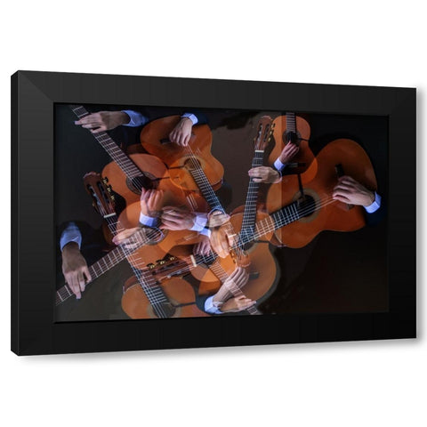 Hands And Musicians Black Modern Wood Framed Art Print with Double Matting by Dupont, Isabelle