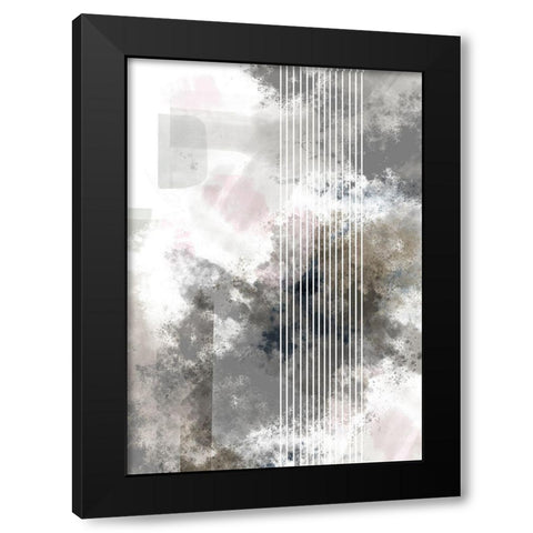 Stripes 02 Black Modern Wood Framed Art Print with Double Matting by 1x Studio II