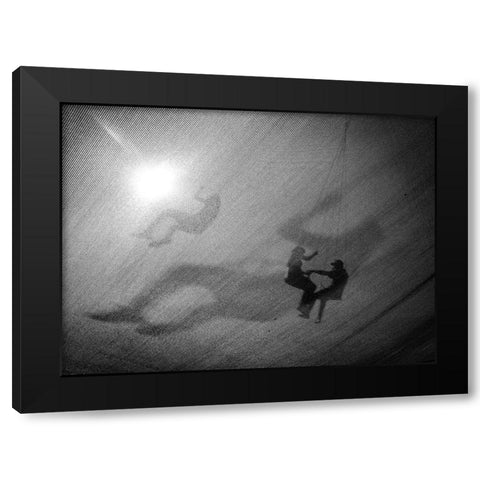 love in the air Black Modern Wood Framed Art Print with Double Matting by Kartal, Halit