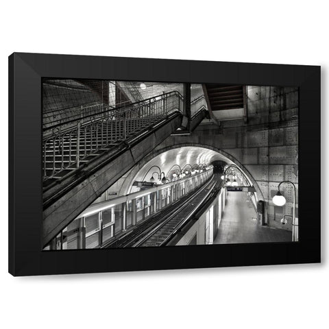 Metro - Paris Black Modern Wood Framed Art Print by Reichert, Renate