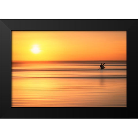 Wait The Moment Black Modern Wood Framed Art Print by Mauriz, Pablo