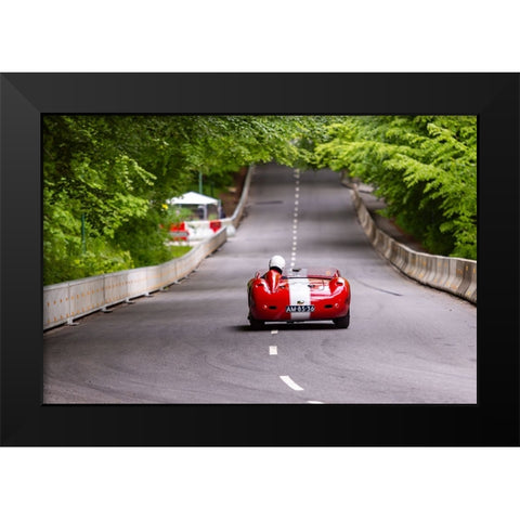 1957 Maserati 450S Black Modern Wood Framed Art Print by Londal, Leif