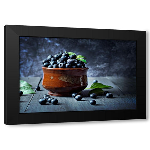 Blueberry Black Modern Wood Framed Art Print with Double Matting by HASSAN, FAWZY