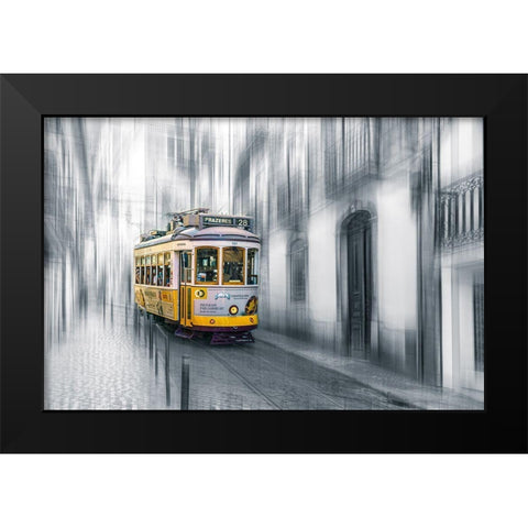 Lisboa Black Modern Wood Framed Art Print by Reichelt, Dieter