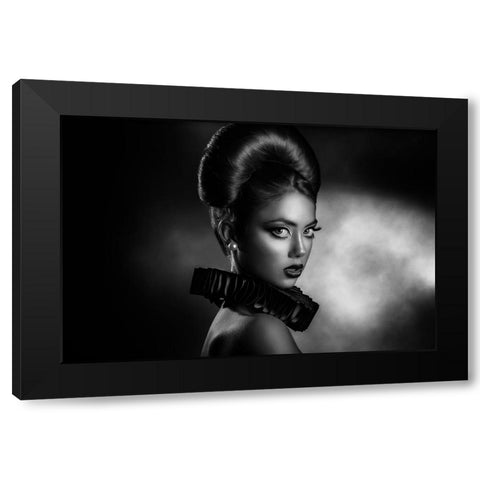 Anita 4 Black Modern Wood Framed Art Print with Double Matting by Tambe, Peppe