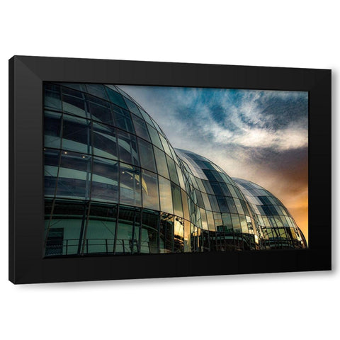 Twilight Domes Black Modern Wood Framed Art Print with Double Matting by Wride, Linda