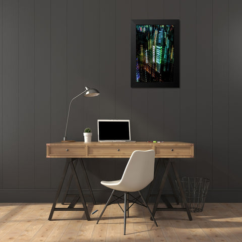tokyo layers Black Modern Wood Framed Art Print by Makoto, Sasaki