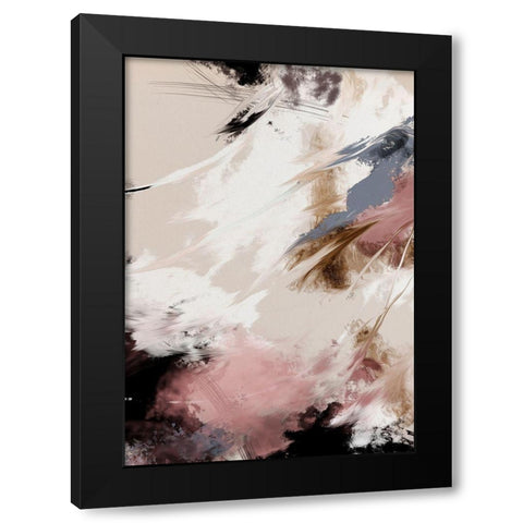 Splash Clouds Black Modern Wood Framed Art Print with Double Matting by 1x Studio II