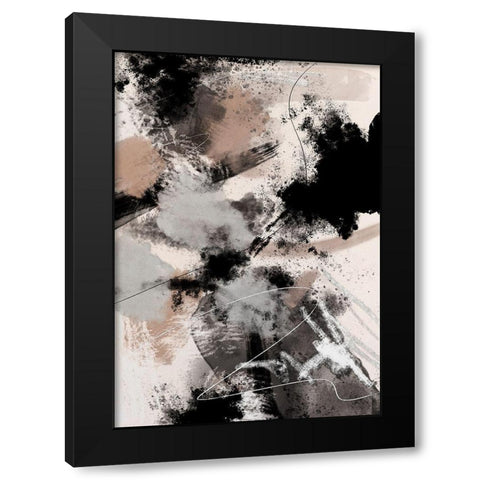 Splash Storm Black Modern Wood Framed Art Print with Double Matting by 1x Studio II
