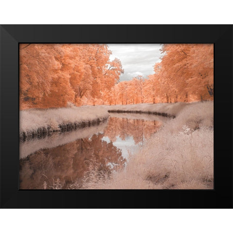 Saarkanal Black Modern Wood Framed Art Print by Bauer, Klaus