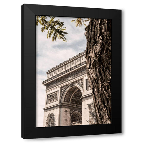 Arc de Triomphe Paris Black Modern Wood Framed Art Print with Double Matting by 1x Studio III