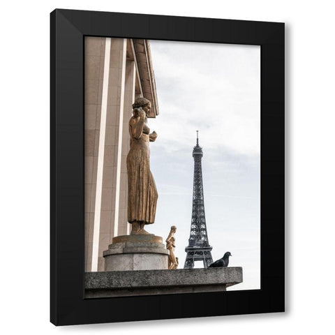 Eiffel Tower Paris Black Modern Wood Framed Art Print by 1x Studio III