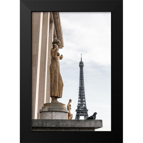 Eiffel Tower Paris Black Modern Wood Framed Art Print by 1x Studio III