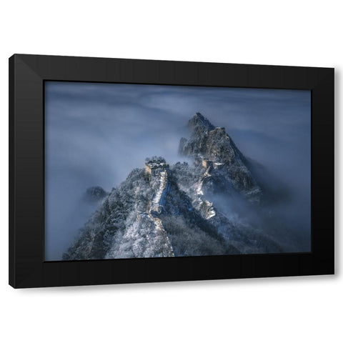 The Great Wall On The Cloud Black Modern Wood Framed Art Print by Cui, Yuan