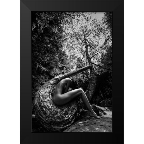 Wild Black Modern Wood Framed Art Print by Mannini, Roberto