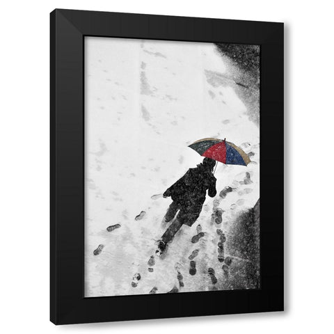 Winter Passengers Black Modern Wood Framed Art Print with Double Matting by Gabor, Nicoleta