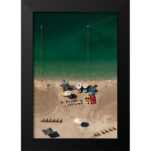 On The Beach Black Modern Wood Framed Art Print by Kravanja, Jure