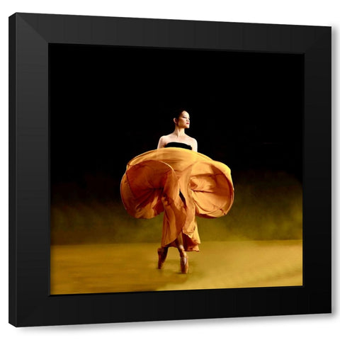 Ballerina danceras Black Modern Wood Framed Art Print with Double Matting by Adriana, Agus
