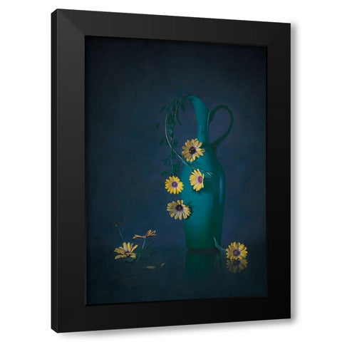 Yellow Daisies Black Modern Wood Framed Art Print with Double Matting by Jacobs, Lydia