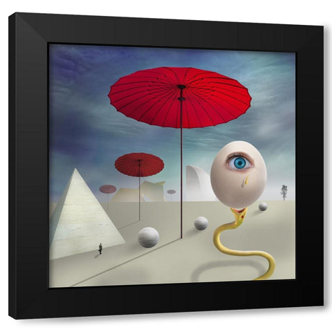 The Egg of Creation Black Modern Wood Framed Art Print with Double Matting by Hammer, Peter