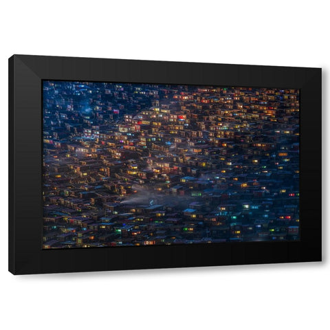 Untitled Black Modern Wood Framed Art Print with Double Matting by Wang, Xiaoyang