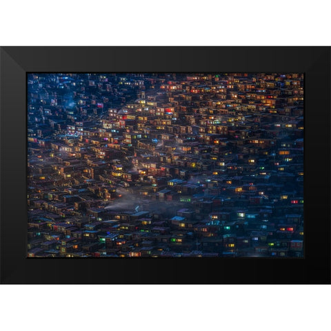 Untitled Black Modern Wood Framed Art Print by Wang, Xiaoyang