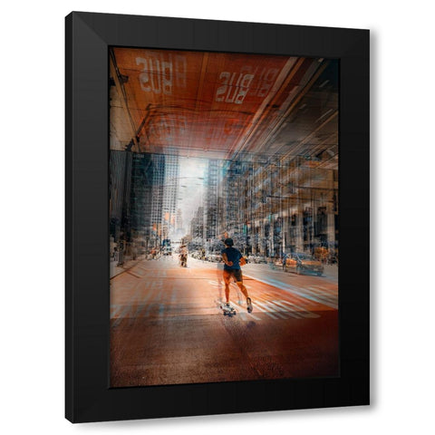 around the city Black Modern Wood Framed Art Print with Double Matting by Chiriaco, Carmine