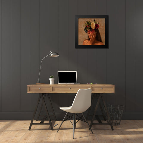 HANA Black Modern Wood Framed Art Print by Yuan, Kiki