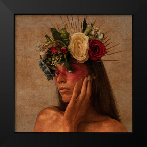 HANA Black Modern Wood Framed Art Print by Yuan, Kiki
