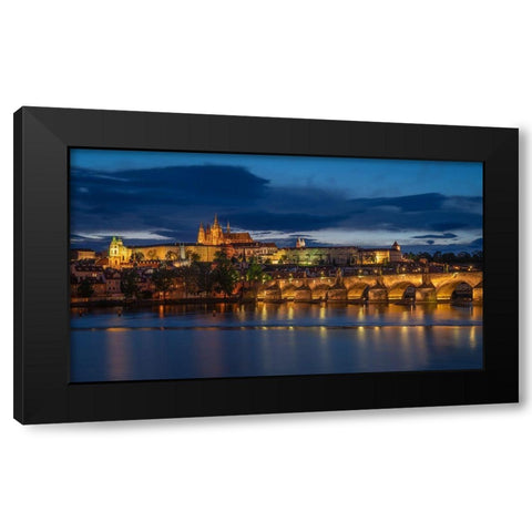 Classic Prague Black Modern Wood Framed Art Print by Melnychenko, Sergiy