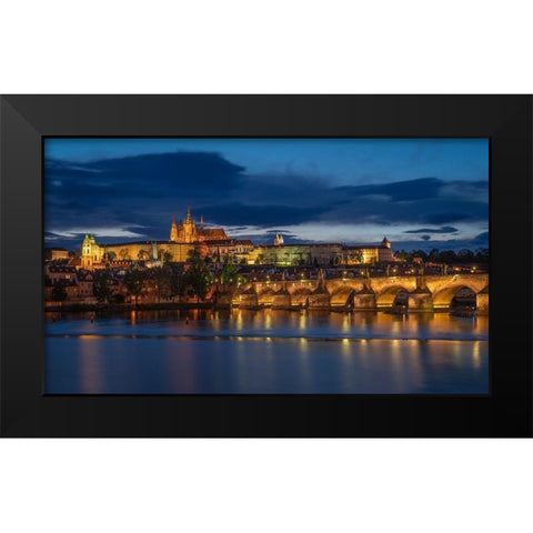 Classic Prague Black Modern Wood Framed Art Print by Melnychenko, Sergiy