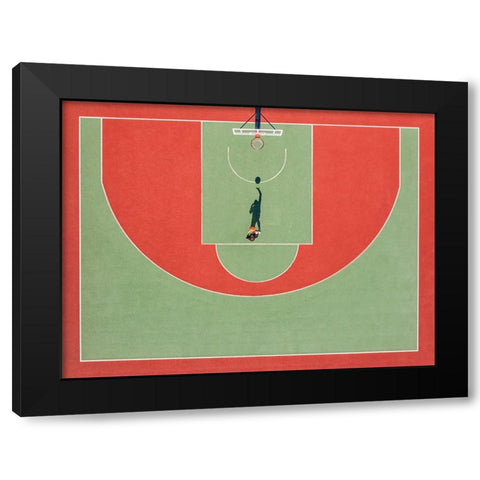 Shadow basketball Black Modern Wood Framed Art Print by Polischuk, Ekaterina