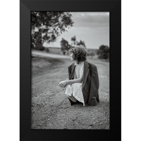 The Road Black Modern Wood Framed Art Print by Paula Pereira, Ana