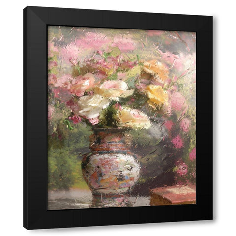Still life with flowers Black Modern Wood Framed Art Print by Morozov, Andrey