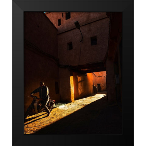 Red City Black Modern Wood Framed Art Print by Pracht, Friedemann