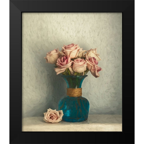 Gradually Withering Roses Black Modern Wood Framed Art Print by G, May