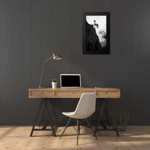 Mt. Huang Black Modern Wood Framed Art Print by Gu, Cher