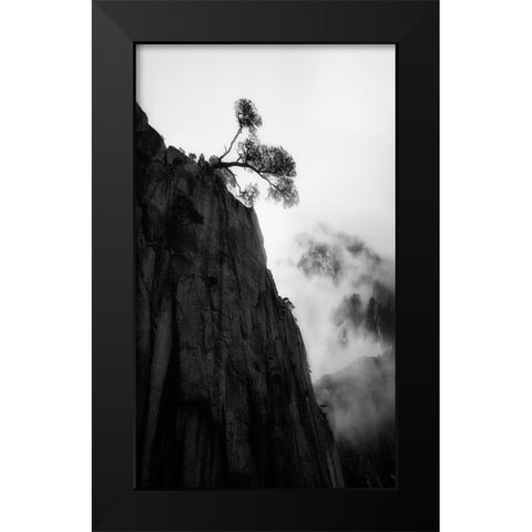 Mt. Huang Black Modern Wood Framed Art Print by Gu, Cher