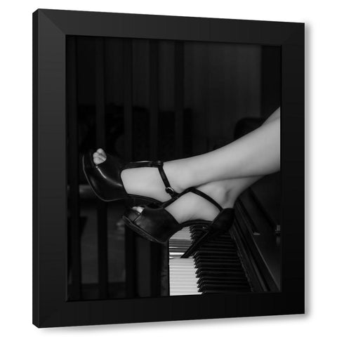 Clavier Black Modern Wood Framed Art Print with Double Matting by Keramati, Saeed